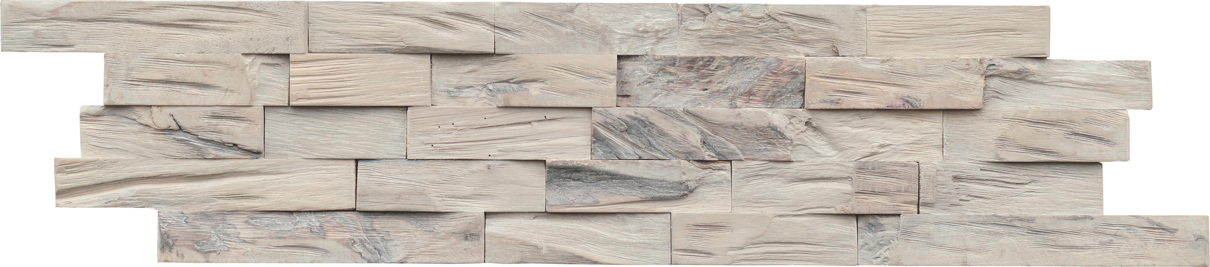 Wandverkleidung Beachwood Hevea Sunbleached - Hellbraun, Basics, Holz (61/15/2cm)