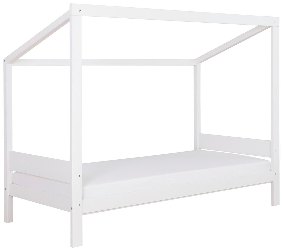 Bodenbett Mit Bettkasten 90x200 Cm Weiß - Weiß/Naturfarben, MODERN, Holz (90/200cm) - MID.YOU