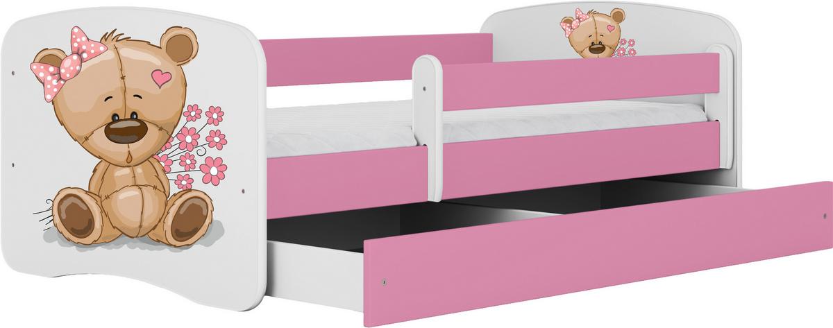 Kinder-/Juniorbett Babydreams inkl. Matratze 80x160 - Pink/Birkefarben, MODERN, Holz/Holzwerkstoff (80/160cm) - MID.YOU