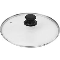 Glasdeckel Isaac D: ca. 28 cm mit Dampfablass - Klar/Silberfarben, KONVENTIONELL, Glas/Kunststoff (28cm) - Luca Bessoni