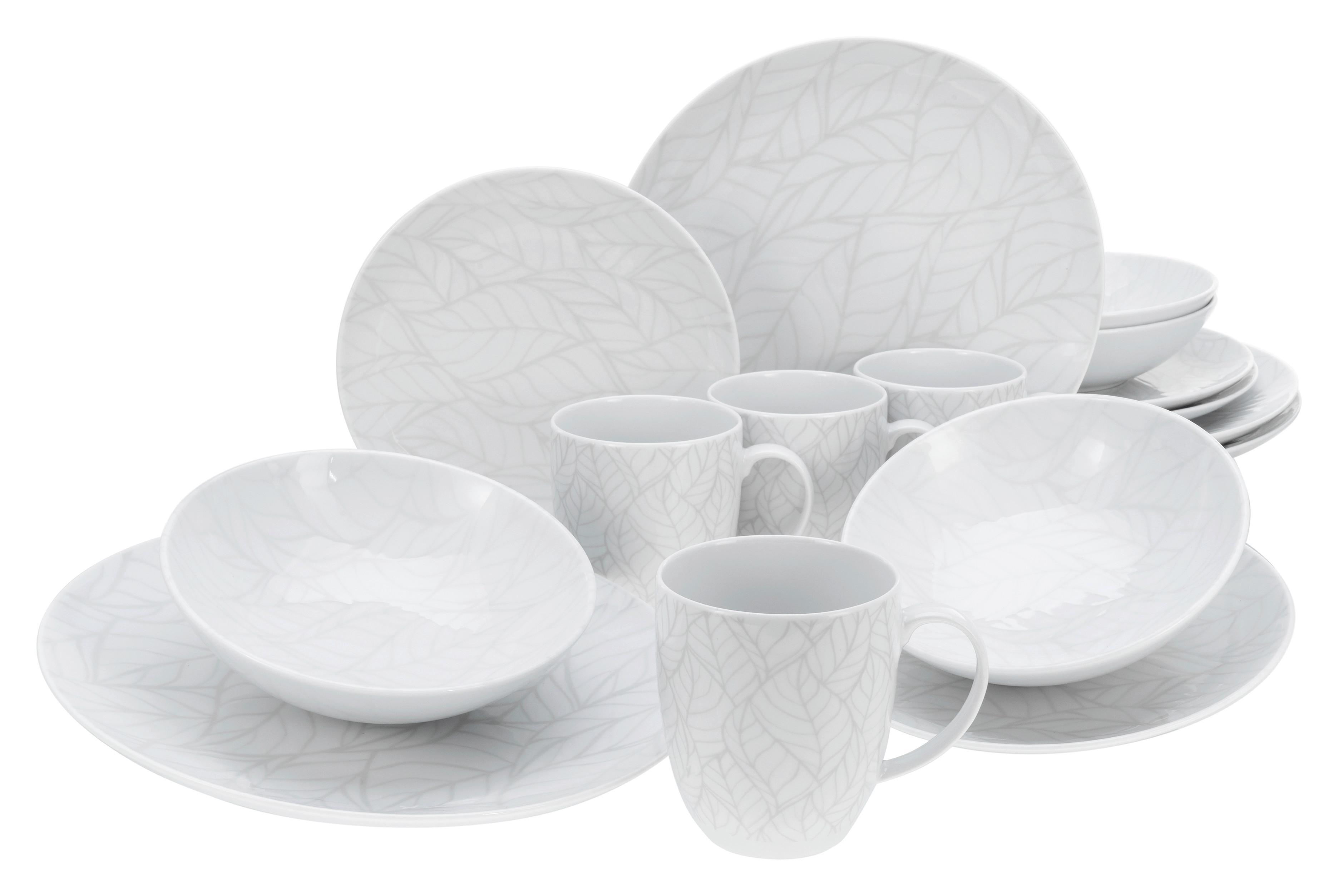 Kombiservice Porzellan 4 Personen Geschirr Set - Multicolor/Weiß, Basics, Keramik - Creatable