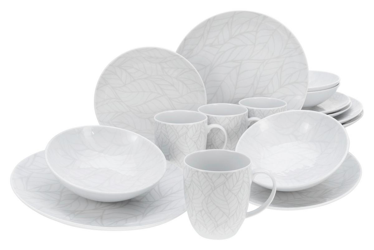 Kombiservice Porzellan 4 Personen Geschirr Set - Multicolor/Weiß, Basics, Keramik - Creatable