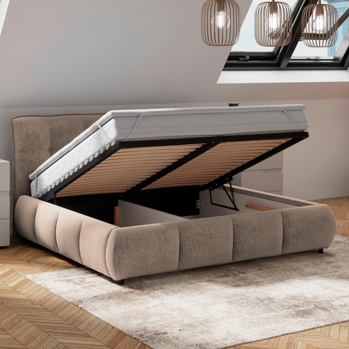 Polsterbett Limo Braun 160x200 cm - Schwarz/Braun, KONVENTIONELL, Holz/Holzwerkstoff (160/200cm) - James Wood