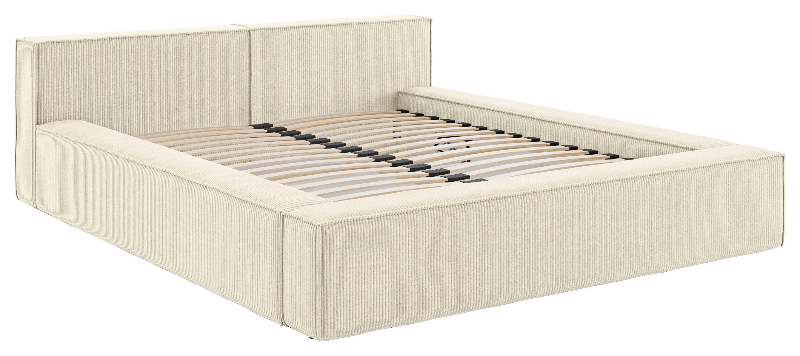 Polsterbett inkl. Lattenrost 180x200 - Beige/Schwarz, Basics, Holz/Textil (180/200cm) - Livetastic