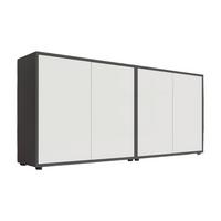 Sideboard Mailand2b:158cm Weiß/anthrazit - Anthrazit/Schwarz, MODERN, Holzwerkstoff (158/73/33cm) - MID.YOU