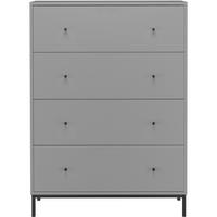 Kommode Celine Grau B: 80cm - Schwarz/Grau, Design, Holzwerkstoff/Metall (80/110/35cm) - MID.YOU