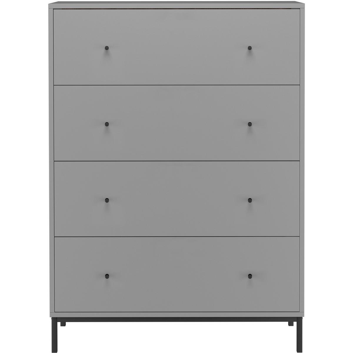 Kommode Celine Grau B: 80cm - Schwarz/Grau, Design, Holzwerkstoff/Metall (80/110/35cm) - MID.YOU