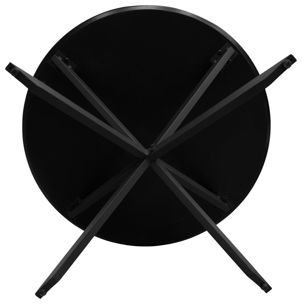 Dohányzóasztal Linda - fekete/natúr, Modern, faalapú anyag/fém (80/45/80cm)