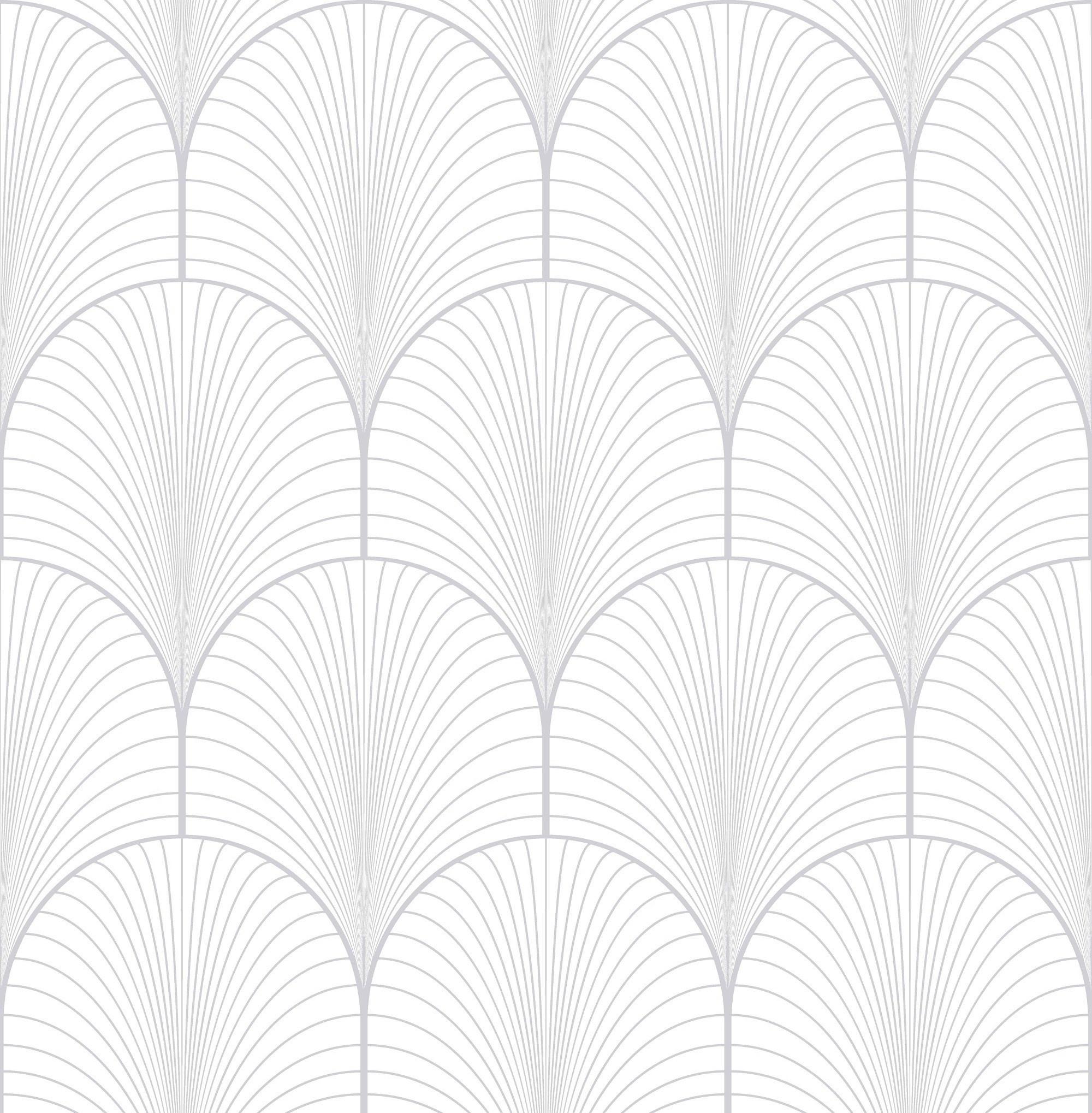 VLIESTAPETE JOSEPHINE, WEISS/SILBERFARBEN - Silberfarben/Weiß, Basics, Papier/Kunststoff (52/1000cm)