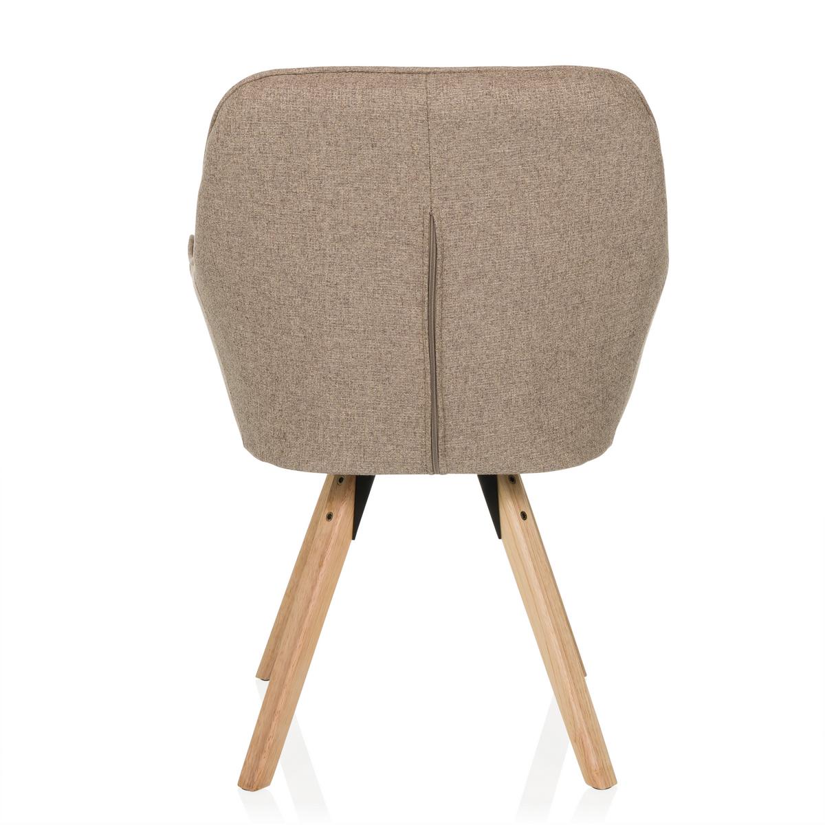 Armlehnstuhl Scandi Ted Beige B: 56 cm - Beige/Buchefarben, MODERN, Holz/Textil (56/84/62cm) - MID.YOU
