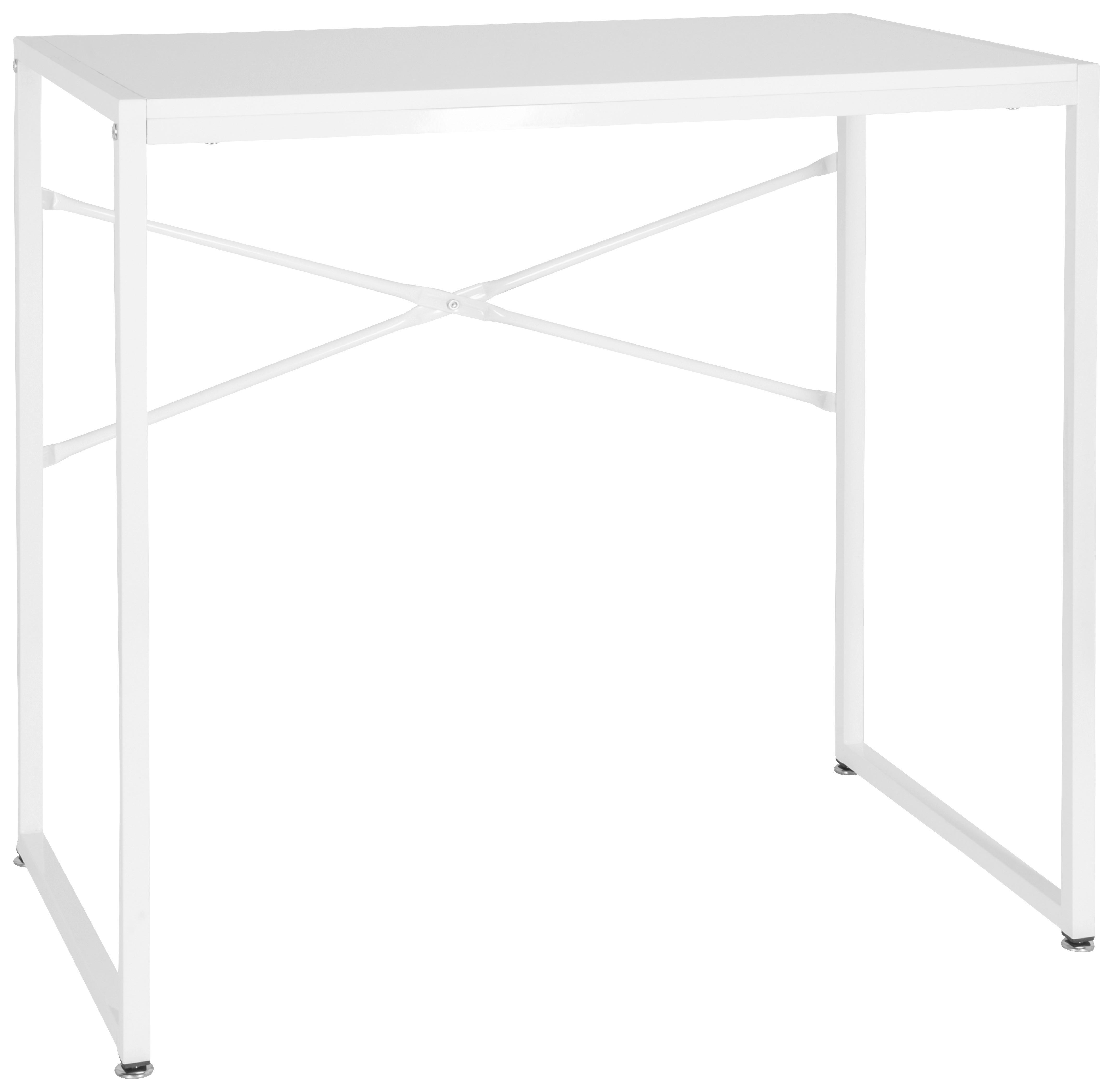 Schreibtisch Easy Up H I Weiß - Weiß, MODERN, Holzwerkstoff/Metall (78/46/76cm) - MID.YOU