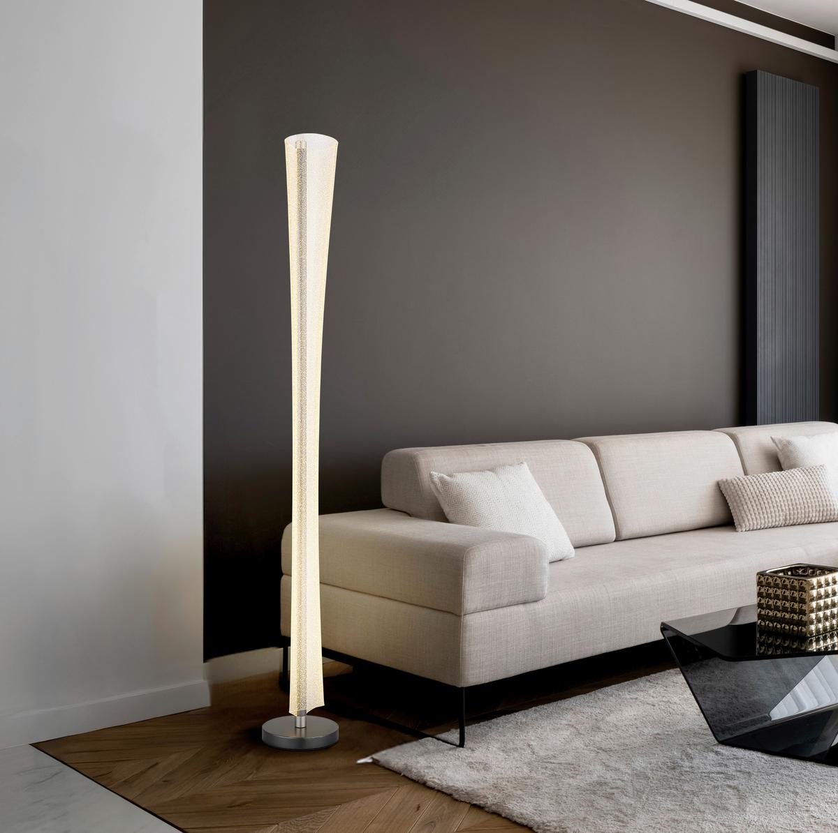 STOJACÍ LED LAMPA MALINDA - černá/čiré, Design, kov/plast (20/155cm) - Globo