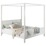 Himmelbett Marit 140x200 cm - Weiß, Basics, Holzwerkstoff (140/200cm) - Livetastic