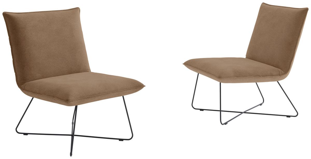 Sessel Skyway Braun B: 81 cm - Schwarz/Braun, Design, Textil (81/84/68cm) - Livetastic