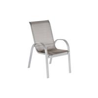 Gartensessel 2er-set Stapelbar Amalfi Metall/textil - Silberfarben/Braun, KONVENTIONELL, Textil/Metall (56/97/76cm) - Gardenson