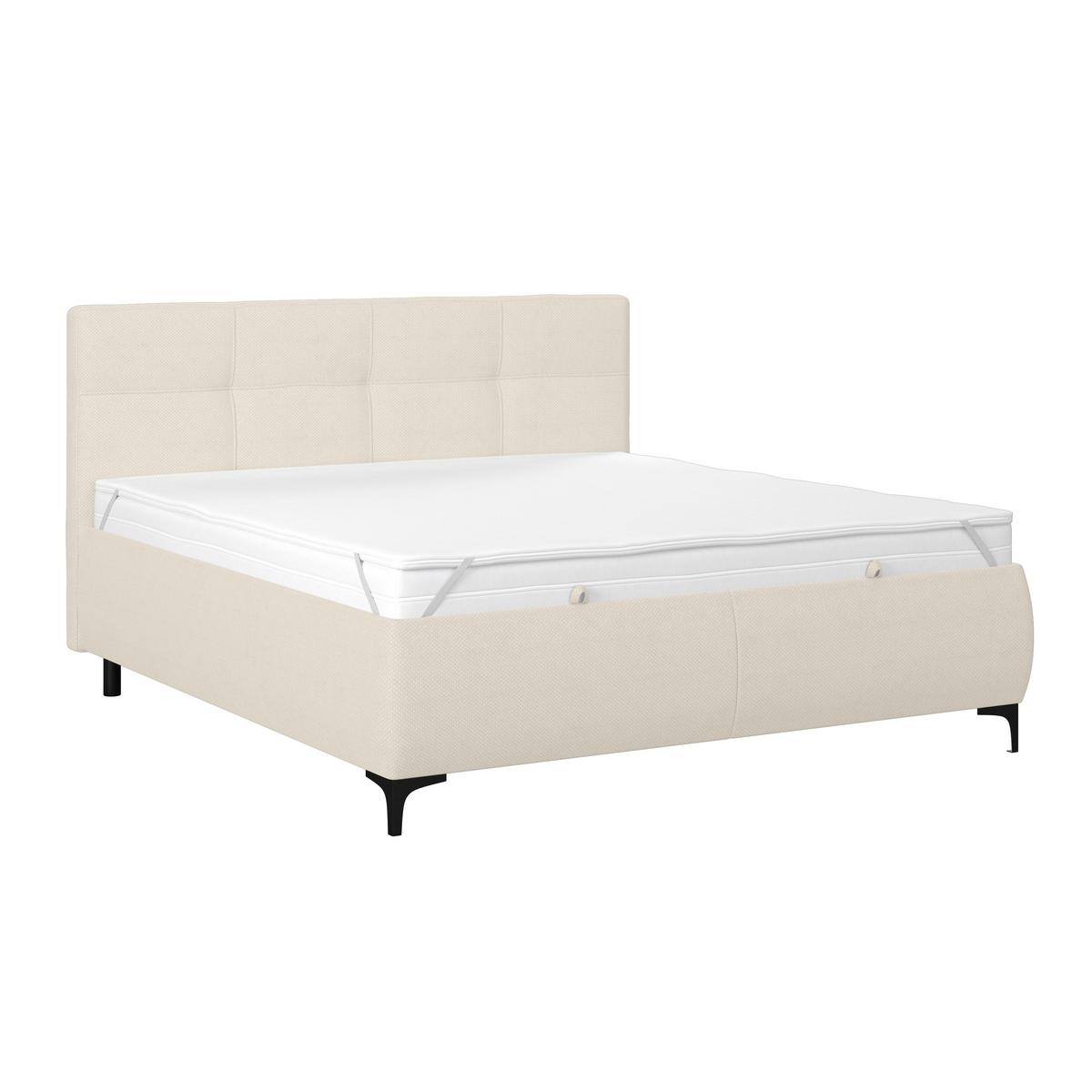 Polsterbett Zeni 160 - Beige/Schwarz, KONVENTIONELL, Holz/Holzwerkstoff (160/200cm)