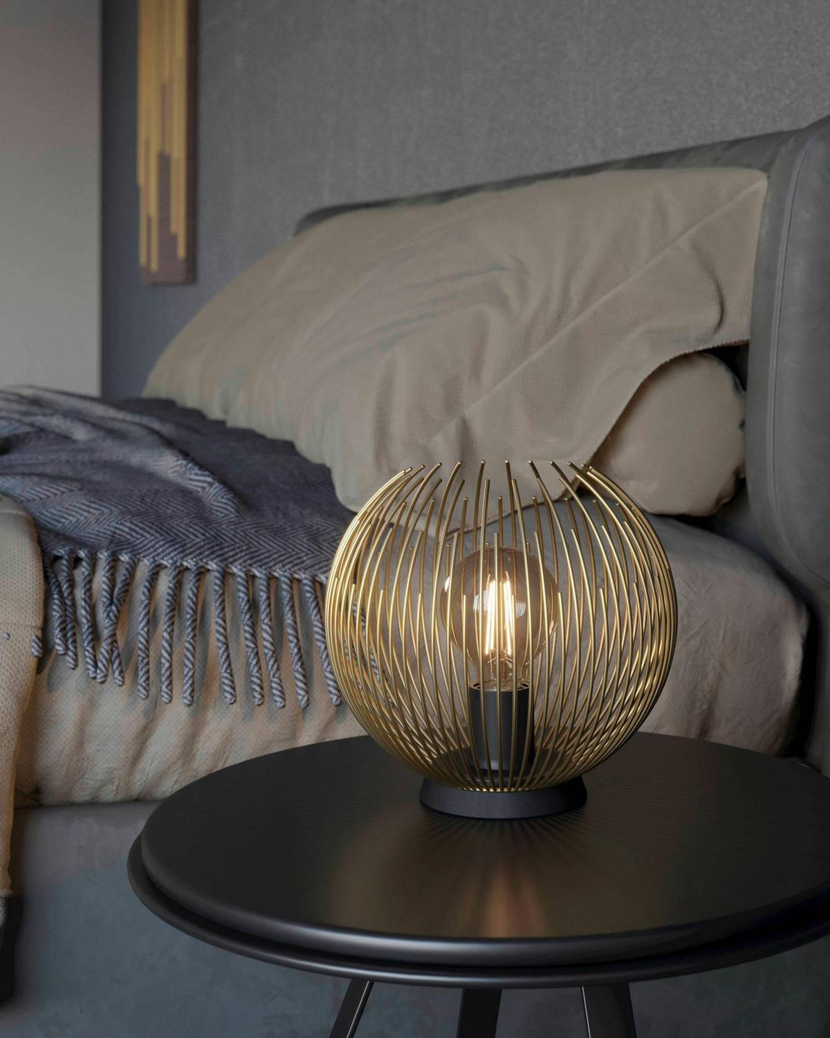 STOLNÁ LAMPA VENEZUELA - čierna/zlatá, Trend, kov (23,5/22,5cm) - Eglo