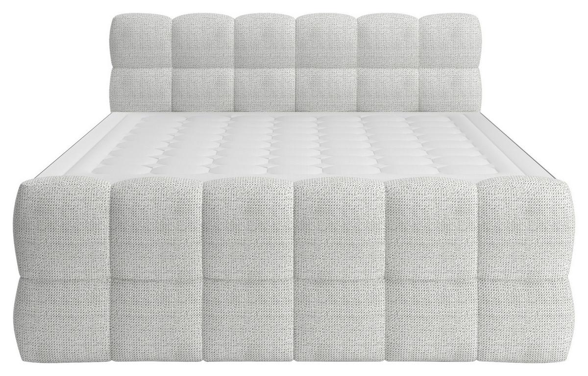 BOXSPRINGBETT inkl. Bettkasten 160x200 - Grauweiß/Schwarz, Trend, Holz/Holzwerkstoff (160/200cm) - Sembella