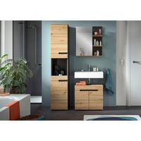 Badezimmer Eiche Artisan Dekor B: 101 Cm - Schwarz/Eiche Artisan, MODERN, Glas/Holzwerkstoff (101cm) - MID.YOU