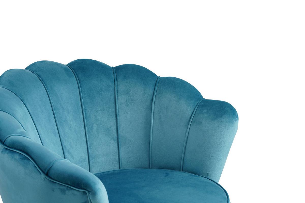 Sessel Blau B: 76 Cm - Blau/Goldfarben, MODERN, Textil (76/78/76cm) - Livetastic