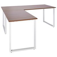 Eckschreibtisch Workspace Xl I B: 180 Cm Weiß/walnuss Dekor - Walnussfarben/Weiß, Basics, Holzwerkstoff/Metall (180/180/75,5cm) - MID.YOU