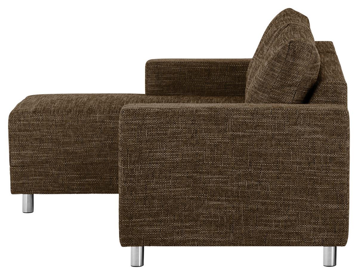 Ecksofa Grenwood Braun S: 144x200 Cm - Chromfarben/Braun, Design, Textil (144/200cm) - MID.YOU