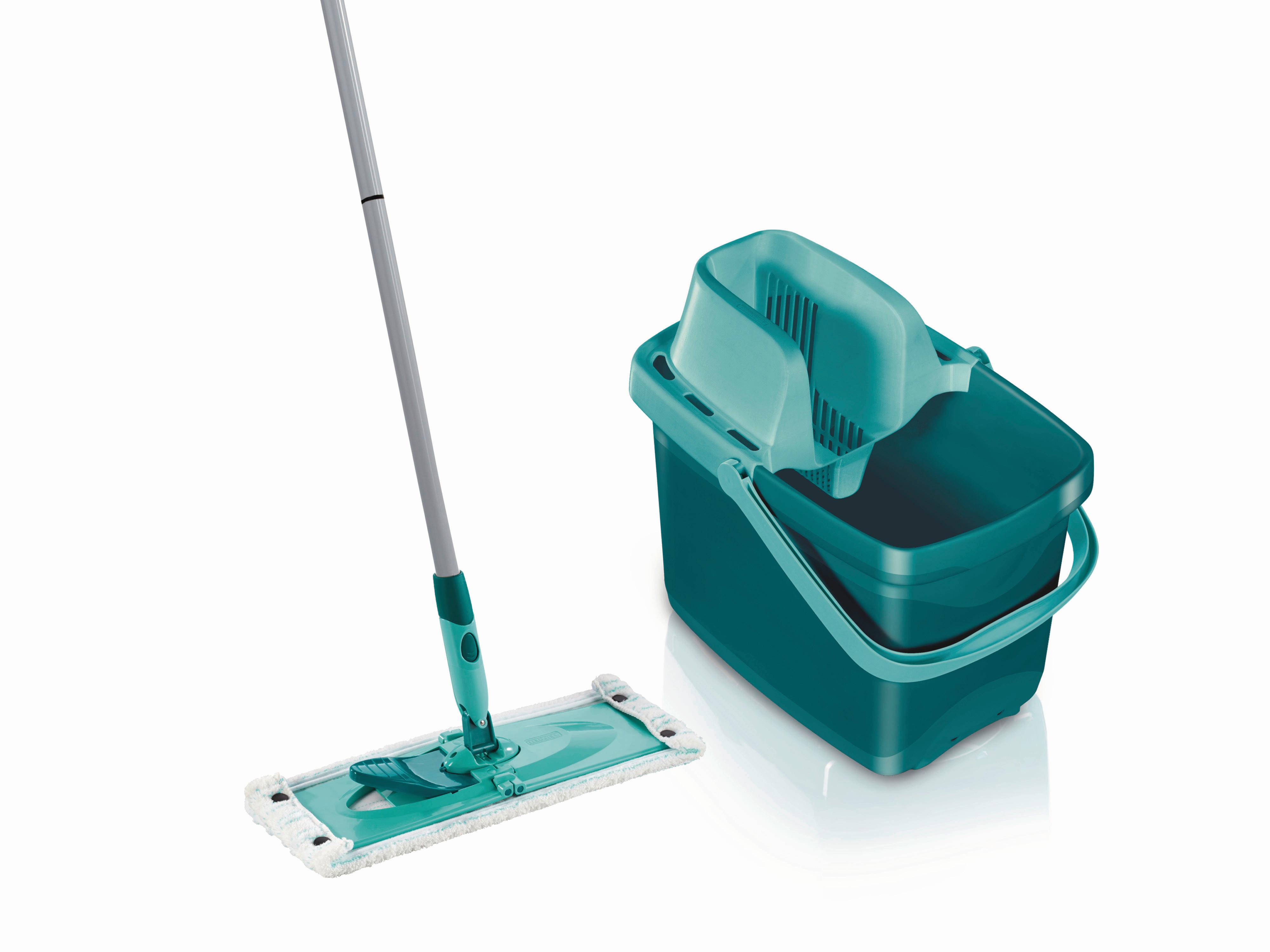 Bodenwischer-Set Combi XL mit Wringer und Eimer - Türkis, Basics, Kunststoff - Leifheit