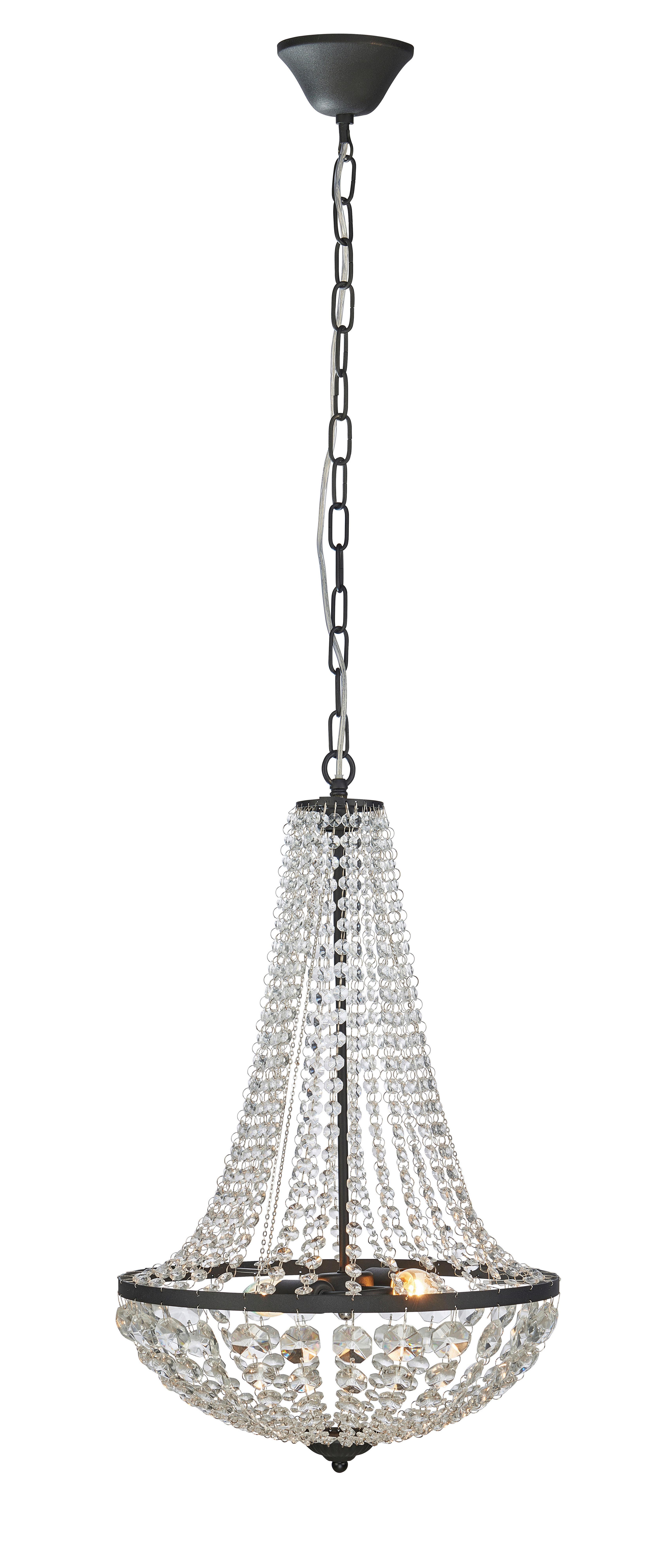 Kronleuchter Klar, Schwarz, 40w - Klar/Schwarz, Basics, Glas/Metall (40/64cm) - Markslöjd