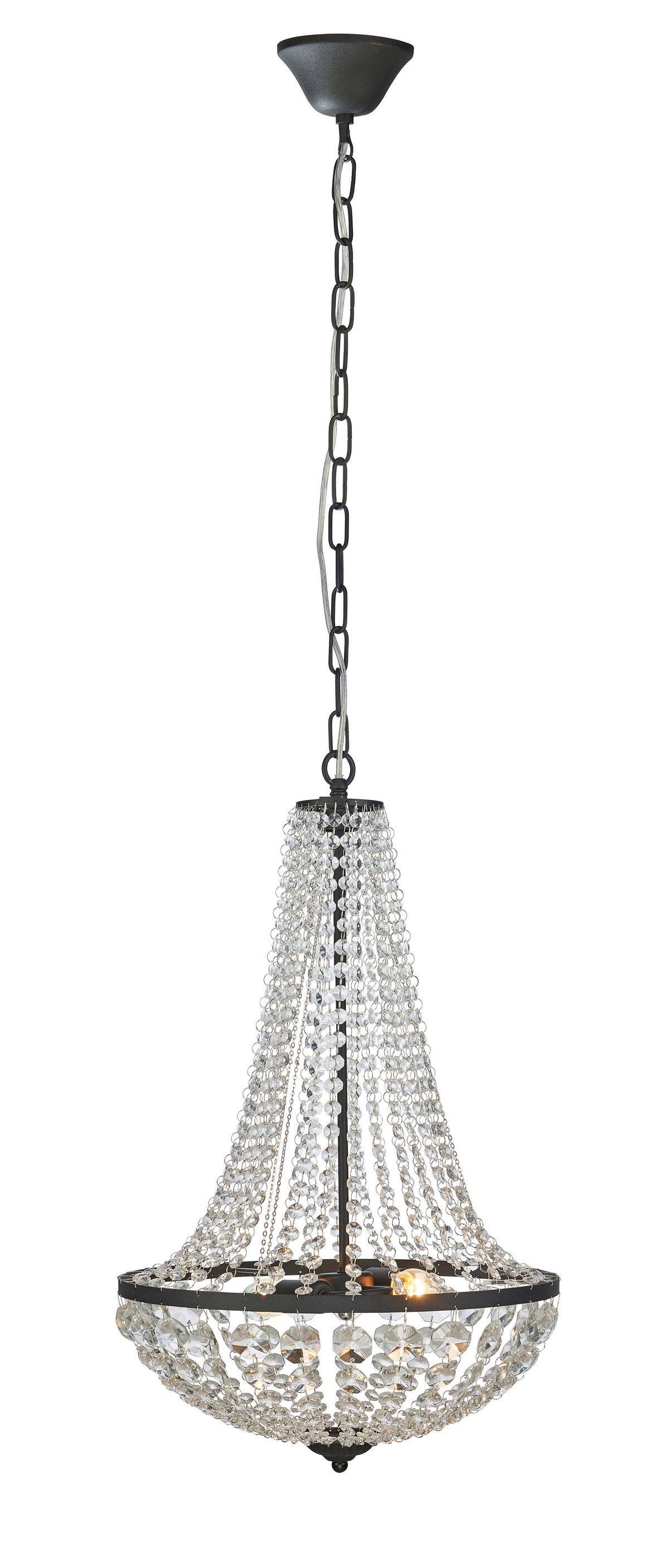 Kronleuchter Klar, Schwarz, 40w - Klar/Schwarz, Basics, Glas/Metall (40/64cm) - Markslöjd