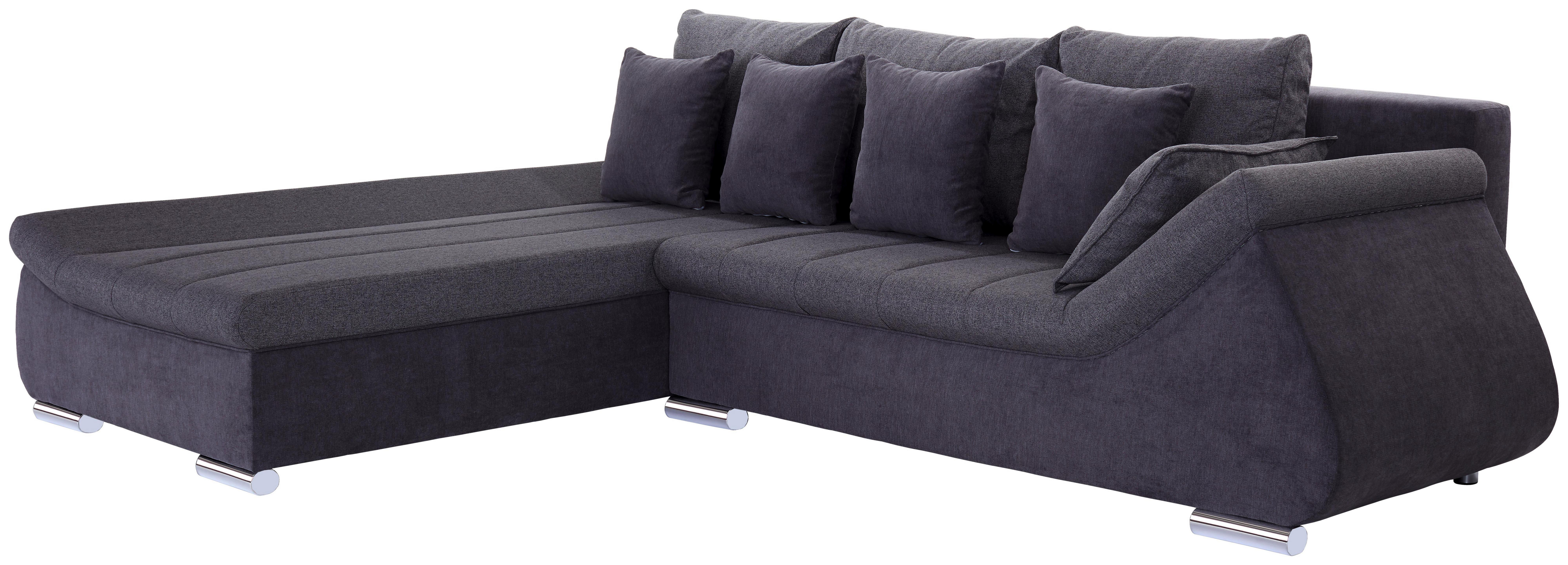 Sarokgarnitúra Boom - Antracit/Sötétszürke, Basics (207/302cm) - Ombra