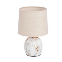 TISCHLEUCHTE 41-24374 ADELINA - Beige/Goldfarben, KONVENTIONELL, Textil/Metall (16/16/25cm)