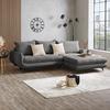 Ecksofa mit Schlaffunktion & Bettkasten Wave Grau - Beige/Schwarz, MODERN, Textil (266/189cm)