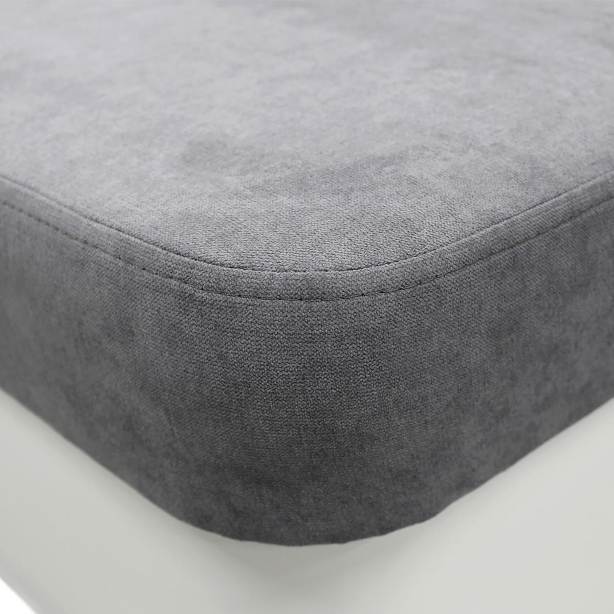 Ecksofa Mit Bettkasten Doris Rücken Echt Grau/weiß - Silberfarben/Weiß, Design, Textil (196/255cm) - MID.YOU