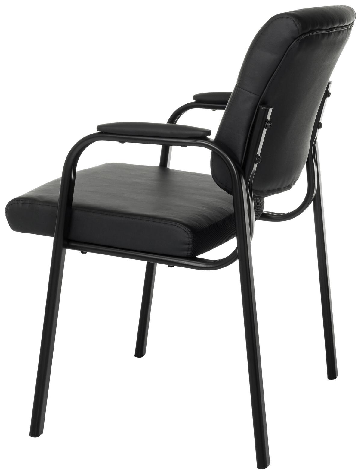 Besucherstuhl Advie V Pu Schwarz B: 60 cm - Schwarz, MODERN, Leder/Metall (60/85/64cm)