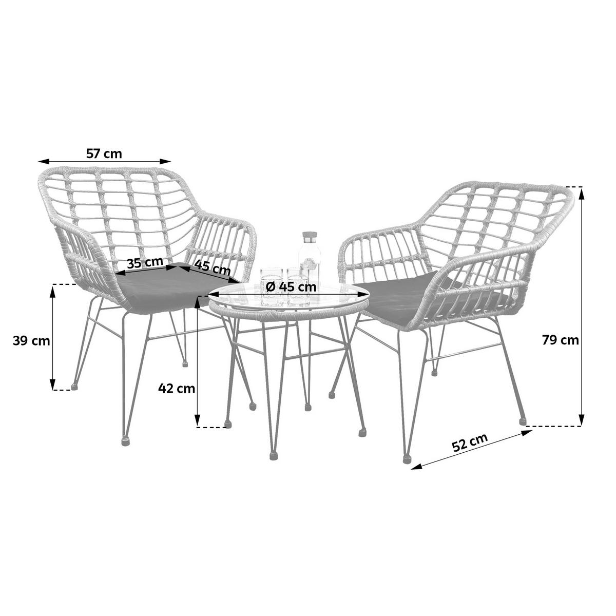 Gartenmöbel-Set 5-Tlg. Ragali aus Kunststoff mit Kissen - Schwarz/Braun, MODERN, Glas/Kunststoff - Ambia Garden