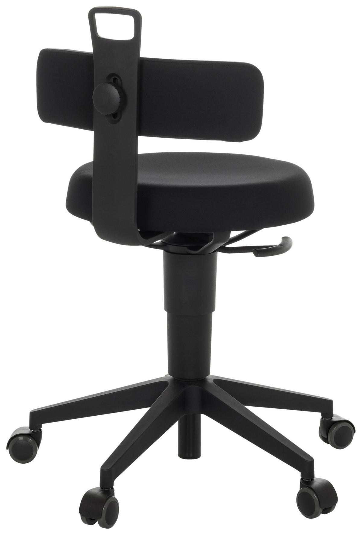 Bürohocker Top Work Flex - Schwarz, Basics, Kunststoff/Textil (40/74-86/46cm) - MID.YOU