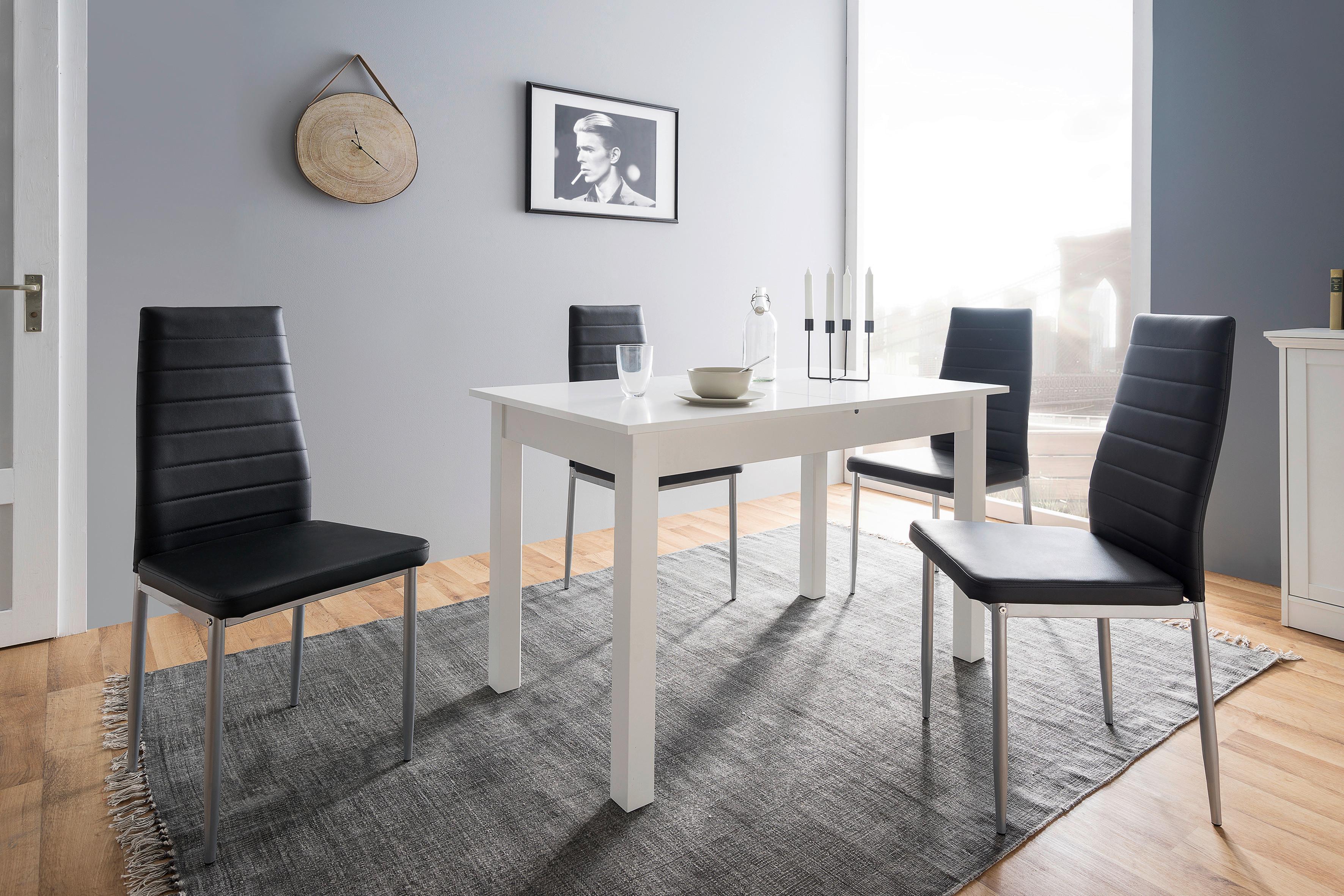 Esstisch ausziehbar Coburg 120-160x70 cm Weiß - Weiß, Design, Holzwerkstoff (120/70/76,5cm) - Carryhome