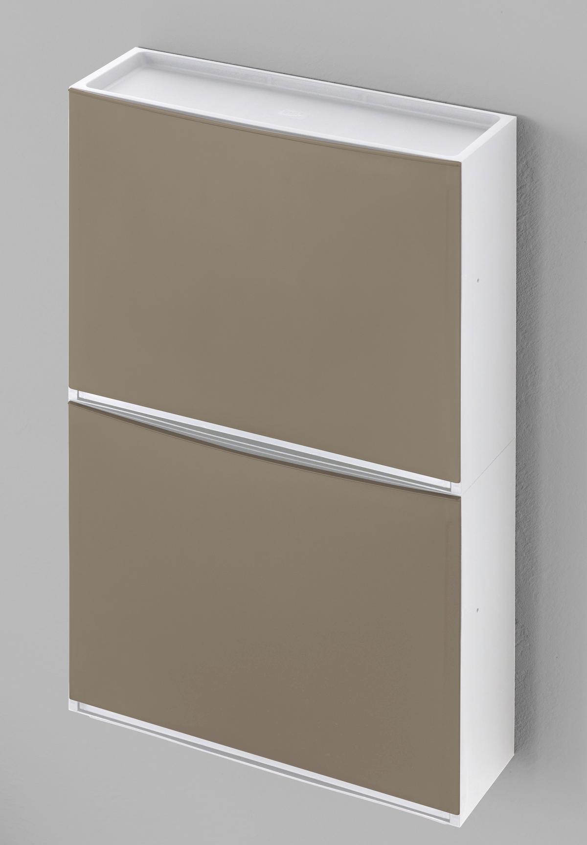 Schuhkipper Colors 2-3 Paare Taupe/weiß B: 16 Cm - Taupe/Weiß, Basics, Kunststoff (51,5/16/39cm)