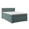 Boxpringbett Mira I Nordic, Lf: 140x200 cm - Blau/Alufarben, Basics, Textil (140/200cm)