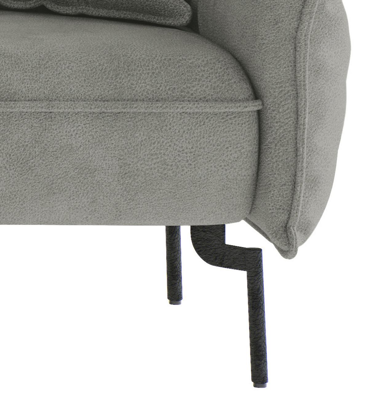 Sitzgarnitur Jakarta - Edelstahlfarben/Grau, Design, Textil (185/265cm) - Livetastic