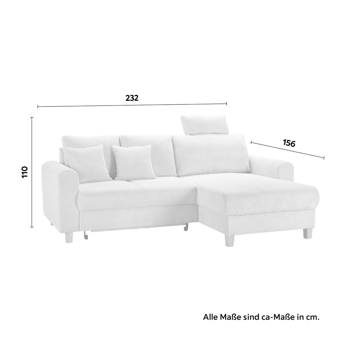 Rohová sedačka LILLE, oboustr., béžový manšestr - béžová/světle hnědá, Moderní, dřevo/textil (232/110/156cm) - Mömax