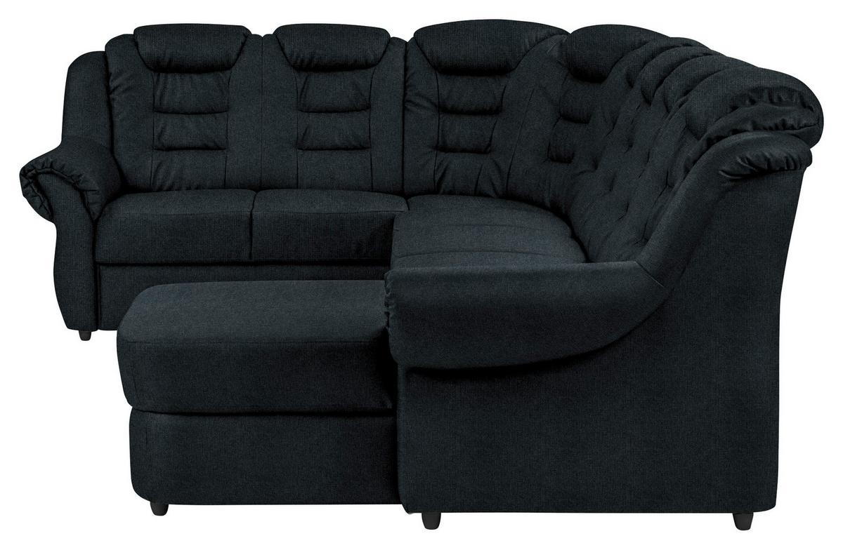 Wohnlandschaft Boston Schwarz Lederlook - Schwarz, KONVENTIONELL, Textil (216/333/165cm) - Livetastic