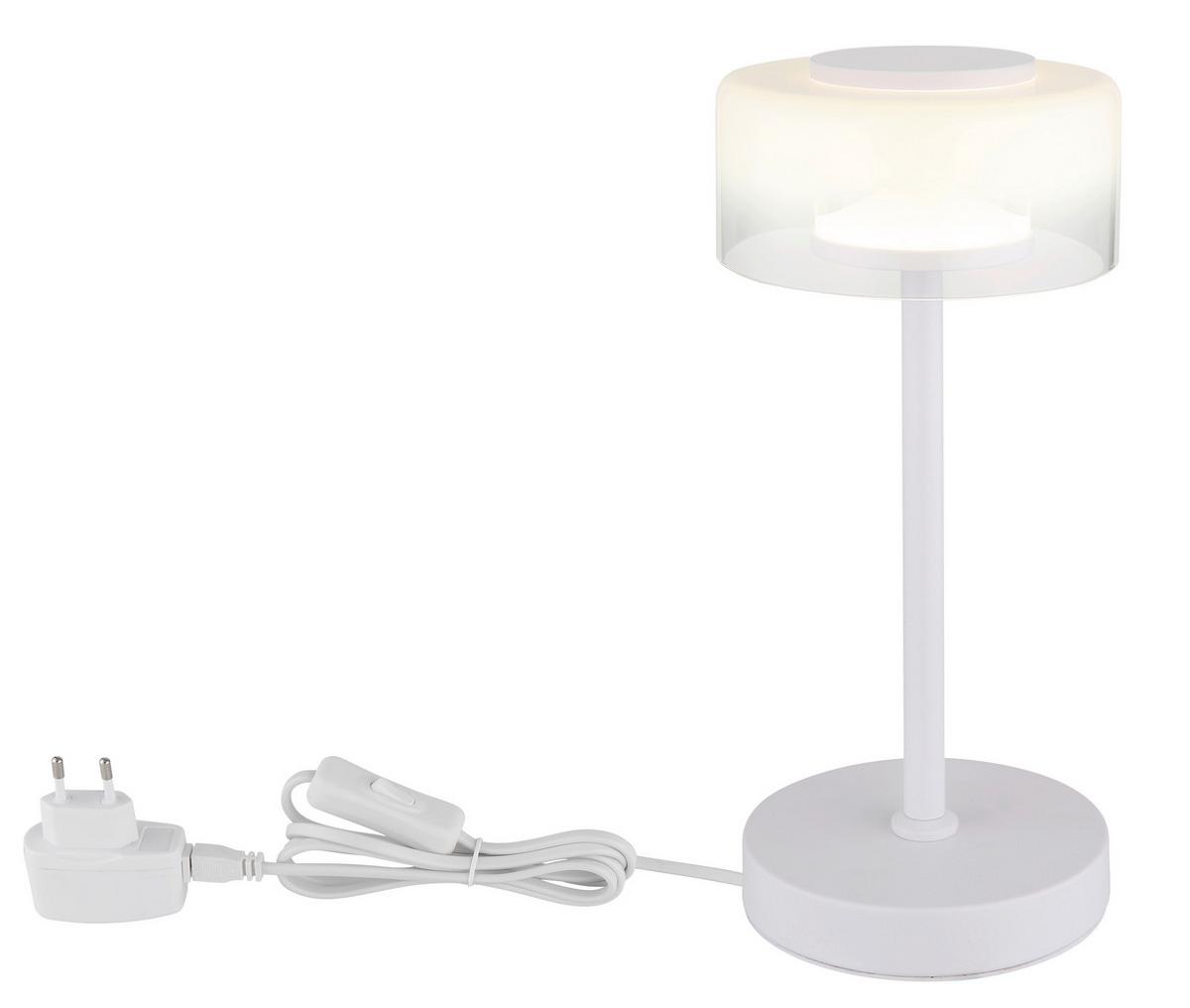 LED-Tischleuchte Belinda Klar Opal D: 15 cm - Klar/Opal, Design, Glas/Kunststoff (15/32,5cm) - Globo