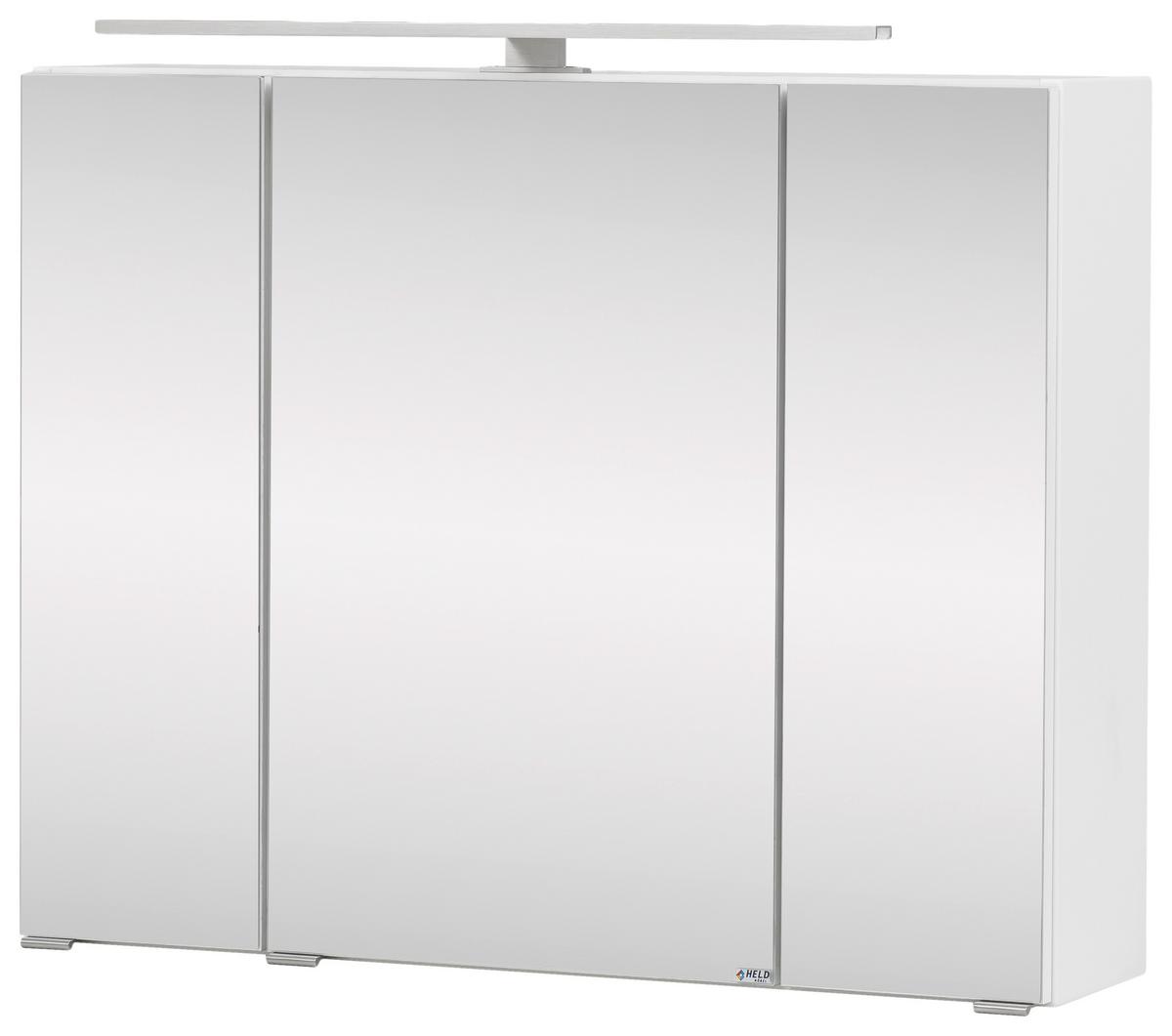 Badmöbel-Set 3-Tlg. Stockholm B: 110 cm Weiß - Weiß, KONVENTIONELL, Glas/Holzwerkstoff (110cm) - Held