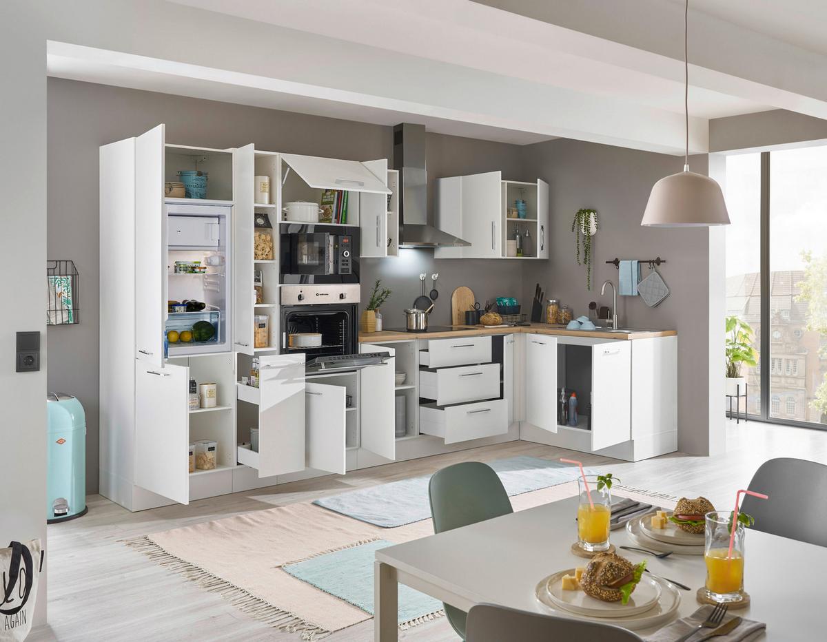 Eckküche Turin Weiss/Eiche Dekor 360x165 cm - Weiß/Eiche Artisan, Basics, Holzwerkstoff (360/165cm) - MID.YOU