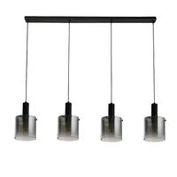 Pendelleuchte 88910-4bk - Schwarz, Design, Glas/Metall (142/35-150/22cm)