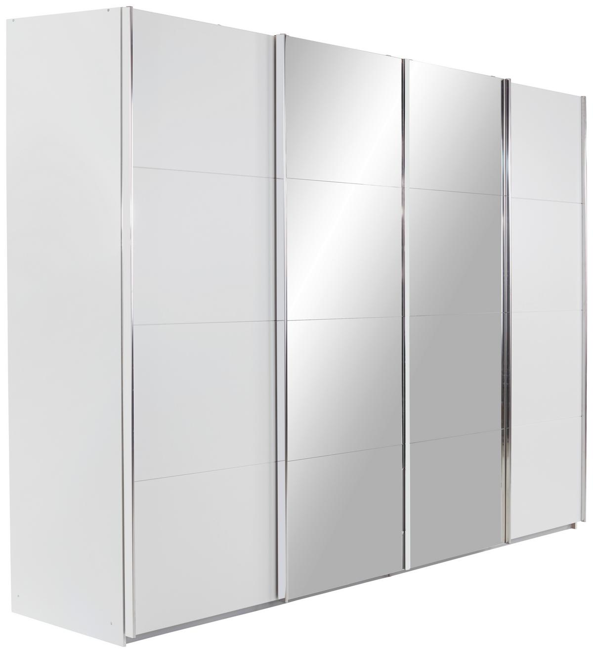 Skriňa s pos. dverami BENSHEIM š. 361 - číra/biela, Modern, kov/kompozitné drevo (361/230/62cm) - James Wood
