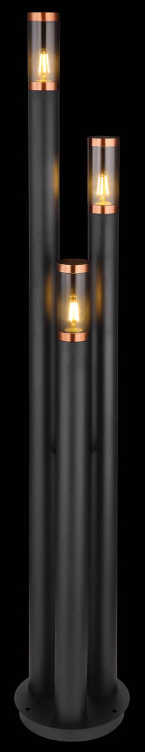 Außenleuchte 3159-3bc - Schwarz/Grau, Design, Kunststoff/Metall (28/170cm) - Globo