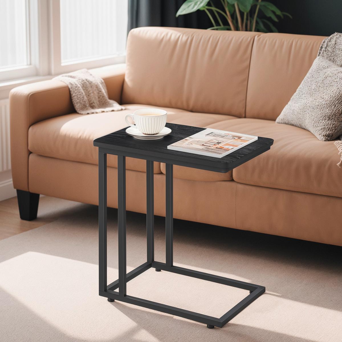 Beistelltisch Schwarz B: 50 Cm - Schwarz, Trend, Holzwerkstoff/Metall (50/56/35cm) - MID.YOU