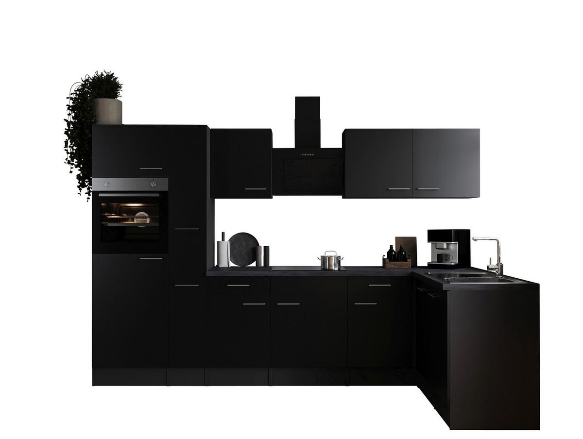 Eckküche Oliver Grau, Schwarz S: 310x172 Cm - Schwarz/Grau, Design, Holzwerkstoff (310/172cm) - Respekta